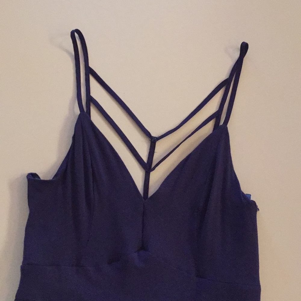 Loveriche dark blue backless maxi dress